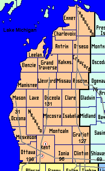 North West Michigan Map