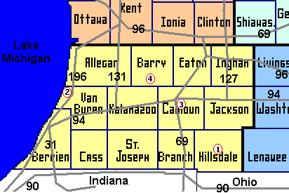 South West Michigan Map